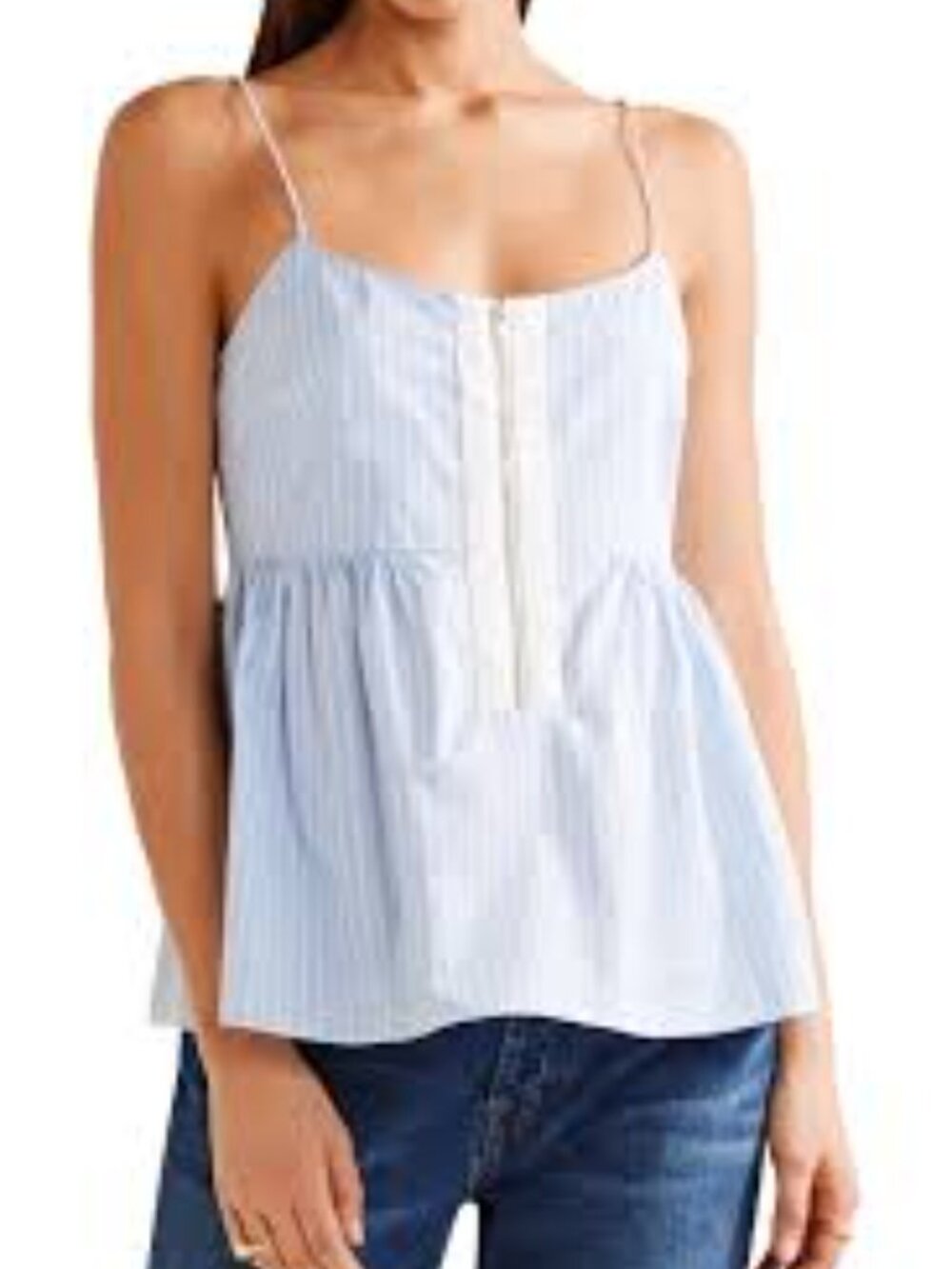 Elizabeth and James Eloise striped cotton-poplin top